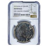 1815 Colonial Spain Silver 8 Reales NGC AU Details
