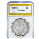 1880-CC Morgan Silver Dollar PGA MS66