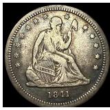 1841-O Silver Seated Liberty Quarter NEARLY  UNCI