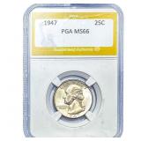 1947 Washington Silver Quarter PGA MS66