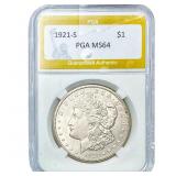 1921-S Morgan Silver Dollar PGA MS64