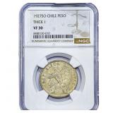 1927 Chile Silver 1 Peso NGC VF30
