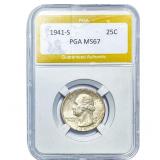 1941-S Washington Silver Quarter PGA MS67