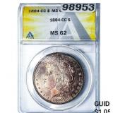 1884-CC Morgan Silver Dollar ANACS MS62