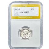 1940-S Mercury Silver Dime PGA MS65