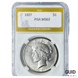 1927 Silver Peace Dollar PGA MS63