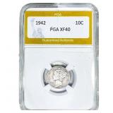1942 Mercury Silver Dime PGA XF40