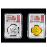 2022 RCM Proof Maple Leaf Set 1oz Gold&1oz Silver