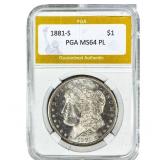 1881-S Morgan Silver Dollar PGA MS64PL
