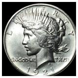 1921 Silver Peace HR Dollar CHOICE BU