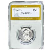 1947-S Washington Silver Quarter PGA MS67+