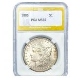 1885 Morgan Silver Dollar PGA MS65