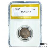 1857 Flying Eagle Cent PGA MS60