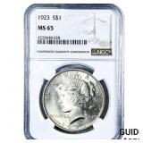 1923 Silver Peace Dollar NGC MS65