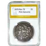 1878 Rev 79 Morgan Silver Dollar PGA Genuine