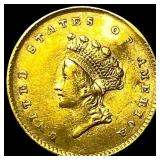 1854 Gold $1 Indian Princess Head CHOICE AU