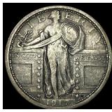1917 Type 1 Standing Liberty Quarter NEARLY  UNCI