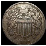 1867 Two-Cent Piece NEARLY UNCIRCULATED