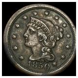 1850 Braided Hair Large Cent CLOSELY  UNCIRCULATE