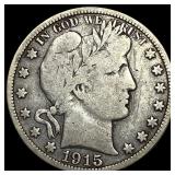 1915 Silver Barber Half Dollar ABOUT  UNCIRCULATE