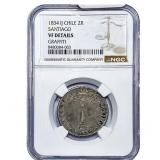 1834 Chile Silver 2 Reales NGC VF Details