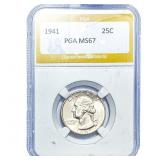 1941 Washington Silver Quarter PGA MS67