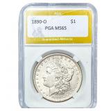 1890-O Morgan Silver Dollar PGA MS65