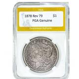 1878 Rev 79 Morgan Silver Dollar PGA Genuine