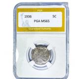 1936 Buffalo Nickel PGA MS65