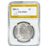 1885-O Morgan Silver Dollar PGA MS65