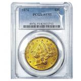 1876 $20 Gold Double Eagle PCGS AU55