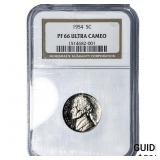 1954 Jefferson Nickel NGC PF66 Ultra Cameo