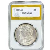 1885-O Morgan Silver Dollar PGA MS66