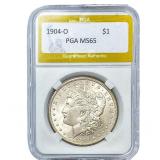 1904-O Morgan Silver Dollar PGA MS65