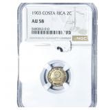 1903 Costa Rica Silver 2 Centavos NGC AU58