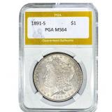 1891-S Morgan Silver Dollar PGA MS64