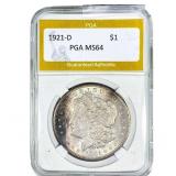 1921-D Morgan Silver Dollar PGA MS64