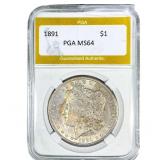 1891 Morgan Silver Dollar PGA MS64