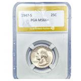 1947-S Washington Silver Quarter PGA MS66+