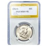 1952-S Franklin Half Dollar PGA MS64FBL