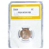 1929 Wheat Cent PGA MS66RB