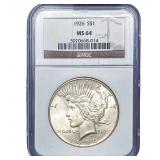 1926 Silver Peace Dollar NGC MS64