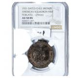 1921 Chile Bronze American Squadron Medal NGC AU58