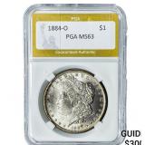 1884-O Morgan Silver Dollar PGA MS63