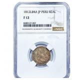1812 Colonial Spain Silver 1 Real NGC F12