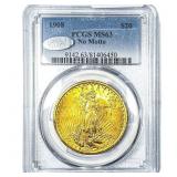 1908 $20 Gold Double Eagle PCGS MS63 No Motto