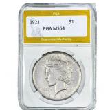 1921 Silver Peace Dollar PGA MS64