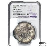 M3(1870) Japan Silver Yen Type 1 NGC AU Details