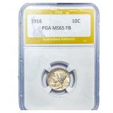 1916 Mercury Silver Dime PGA MS65FB
