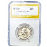 1948-D Washington Silver Quarter PGA MS66+